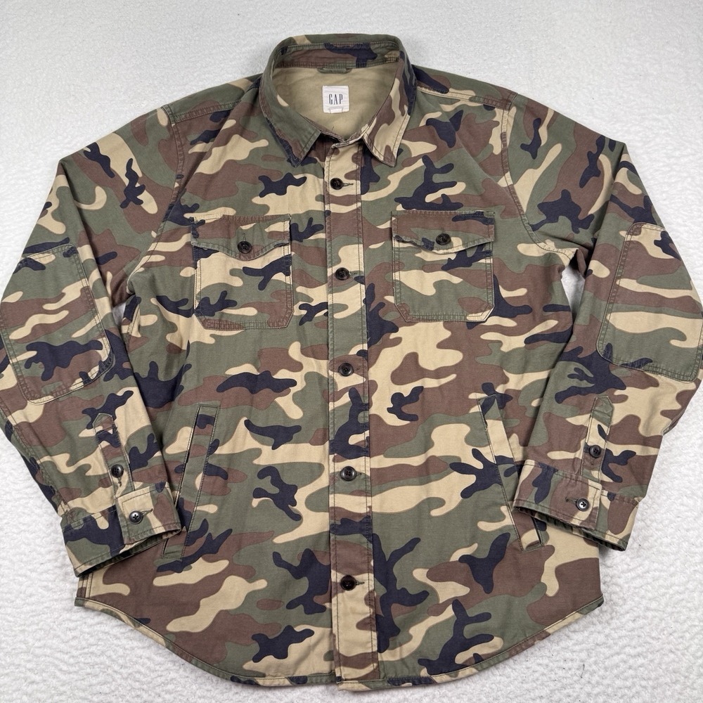 Gap Jacket Mens‎ XL Button Up Woodland Camo Army Military Chore Barn Hunting